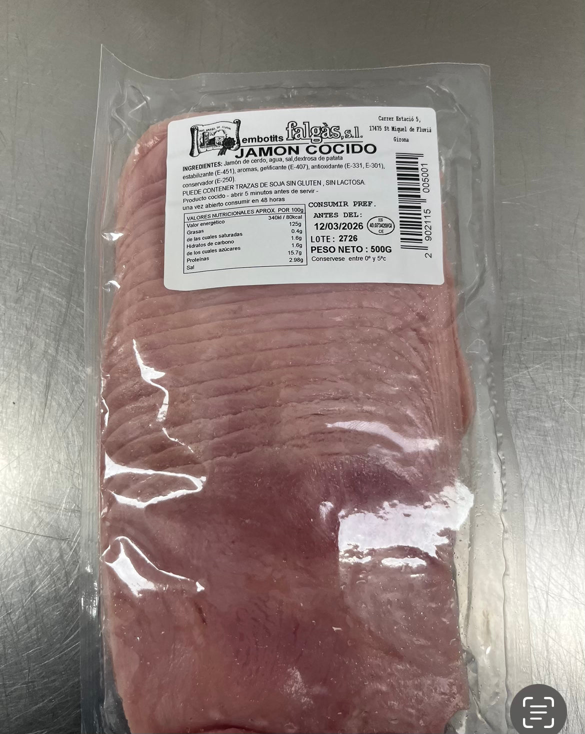 Sliced Cooked Ham, approx. 500g